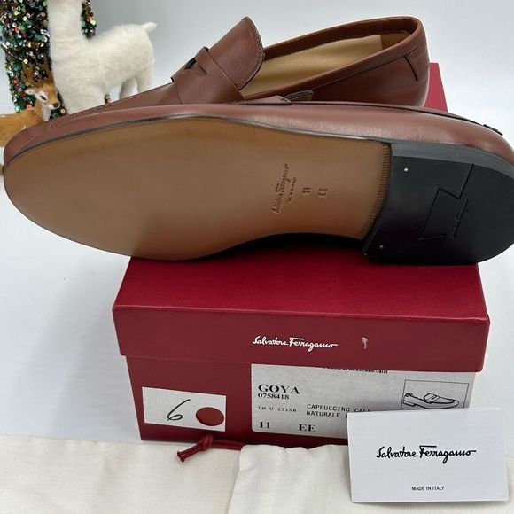 Men’s Salvatore, Ferragamo, Goya soft leather loafers size 11 EE made in Italy - Picture 9 of 9